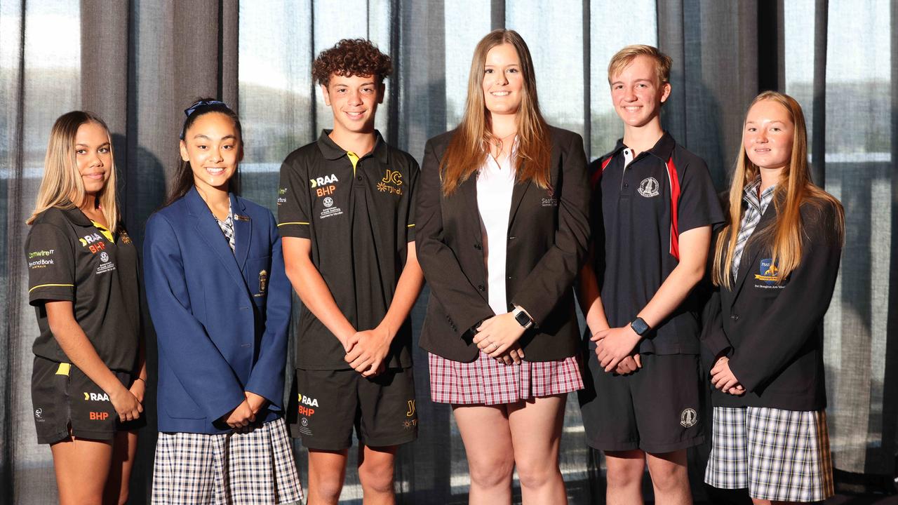 Teen Parliament Scholarship winners Tayah Couthard-Todd, Juliana Lanzilli, Jackson Coaby, Kaylee Trenerry, Seth Kayser and Amber Cameron. Picture: Russell Millard Photography