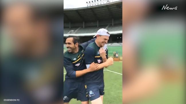 AFL players take on the Irish round ball