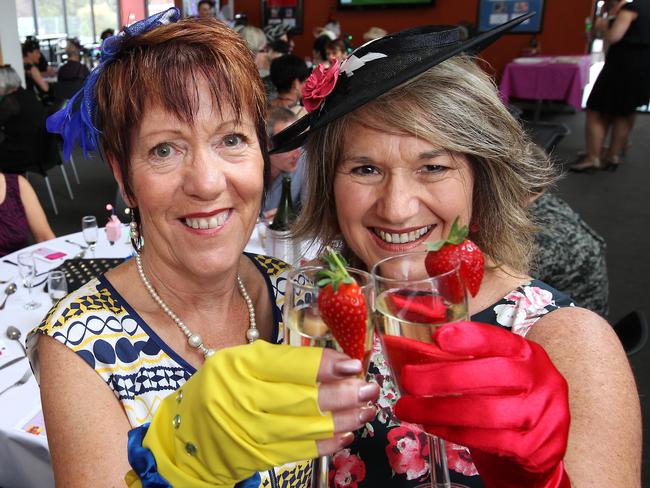 Donna Abell and Carol Edmunds, both of Burnie, at the Burnie Tennis Club. Pictures: CHRIS KIDD