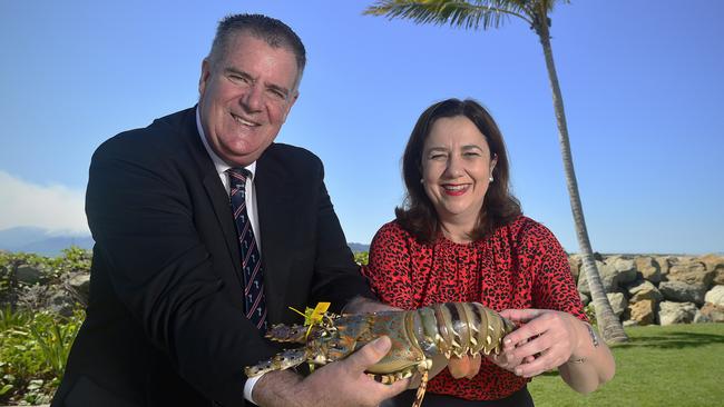 Best photos form 2019. Australian Senator Mark Furner with Queensland Premier Annastacia Palaszczuk during a parliamentary visit to Townsville announcing a new rock lobster farm. PICTURE: MATT TAYLOR.