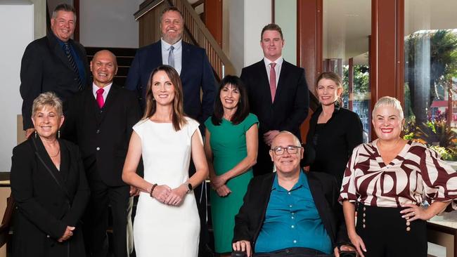 The new Cairns Regional Council was sworn in last April. (L-R back row) Brett Moller, Brett Olds and Matthew Tickner. (L-R middle) Trevor Tim, Cathy Zeiger and Anna Middleton. (L-R front) Rhonda Coghlan, Amy Eden, Rob Pyne and Kristy Vallely. Picture: Supplied/Veronica Sagredo