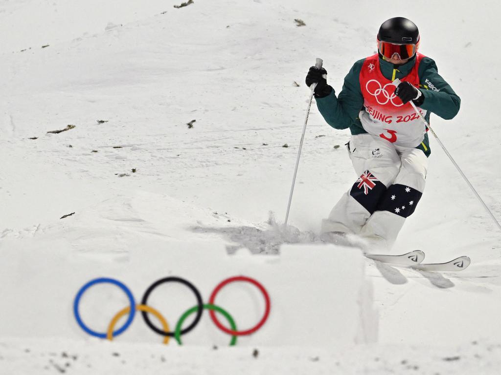 Jakara Anthony competes in the freestyle skiing women's moguls final during the Beijing 2022 Winter Olympic Games. Picture: AFP