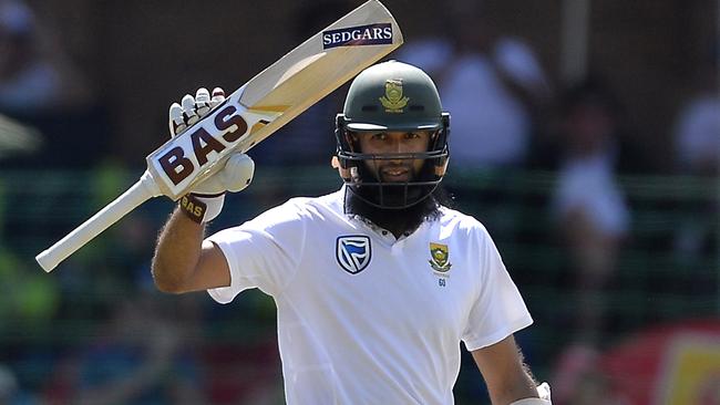 Hashim Amla salutes the crowd after reaching his half-century. Picture: Getty