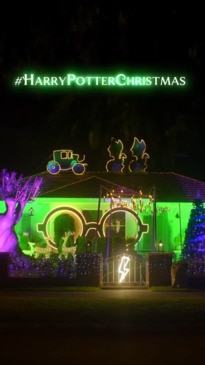 Harry Potter inspired Christmas lights in Sydney