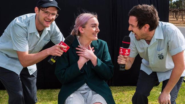 triple j Unearthed High – Ben Harvey, George Alice and Liam Stapleton at Faith Lutheran College.