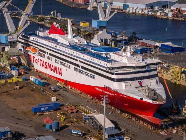 A Bass Strait ferry under construction in Finland. Picture: Rauma Marine Constructions