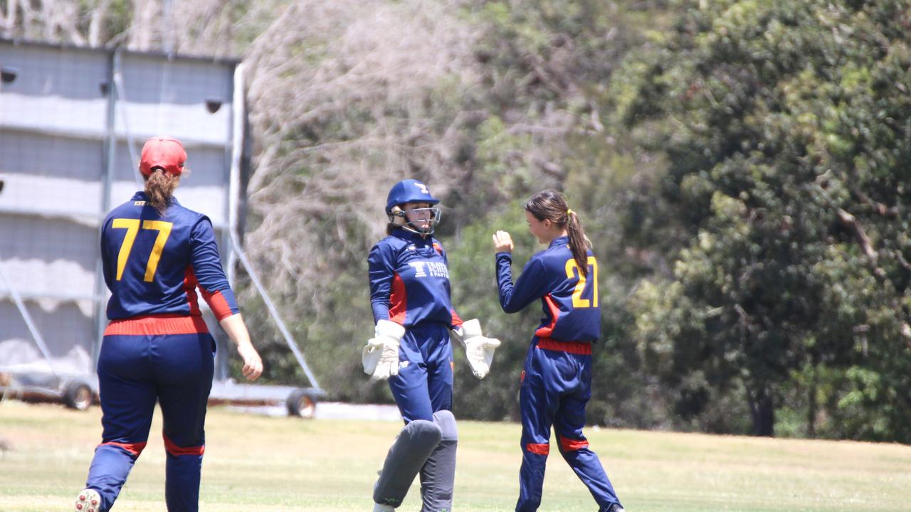 Mikayla Wrigley after a stumping. Katherine Raymond Shield T20 action between the Sunshine Coast and Wests.