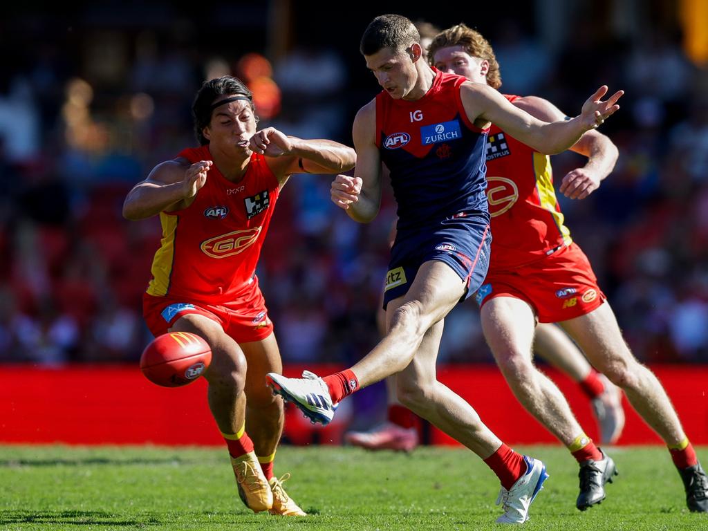 Judd McVee kicked the first goal of his career against the Suns. Picture: Russell Freeman/AFL Photos