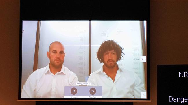 Kevin Proctor and Shaun Johnson during their video link hearing. Picture: NCA NewsWire/Bianca De Marchi