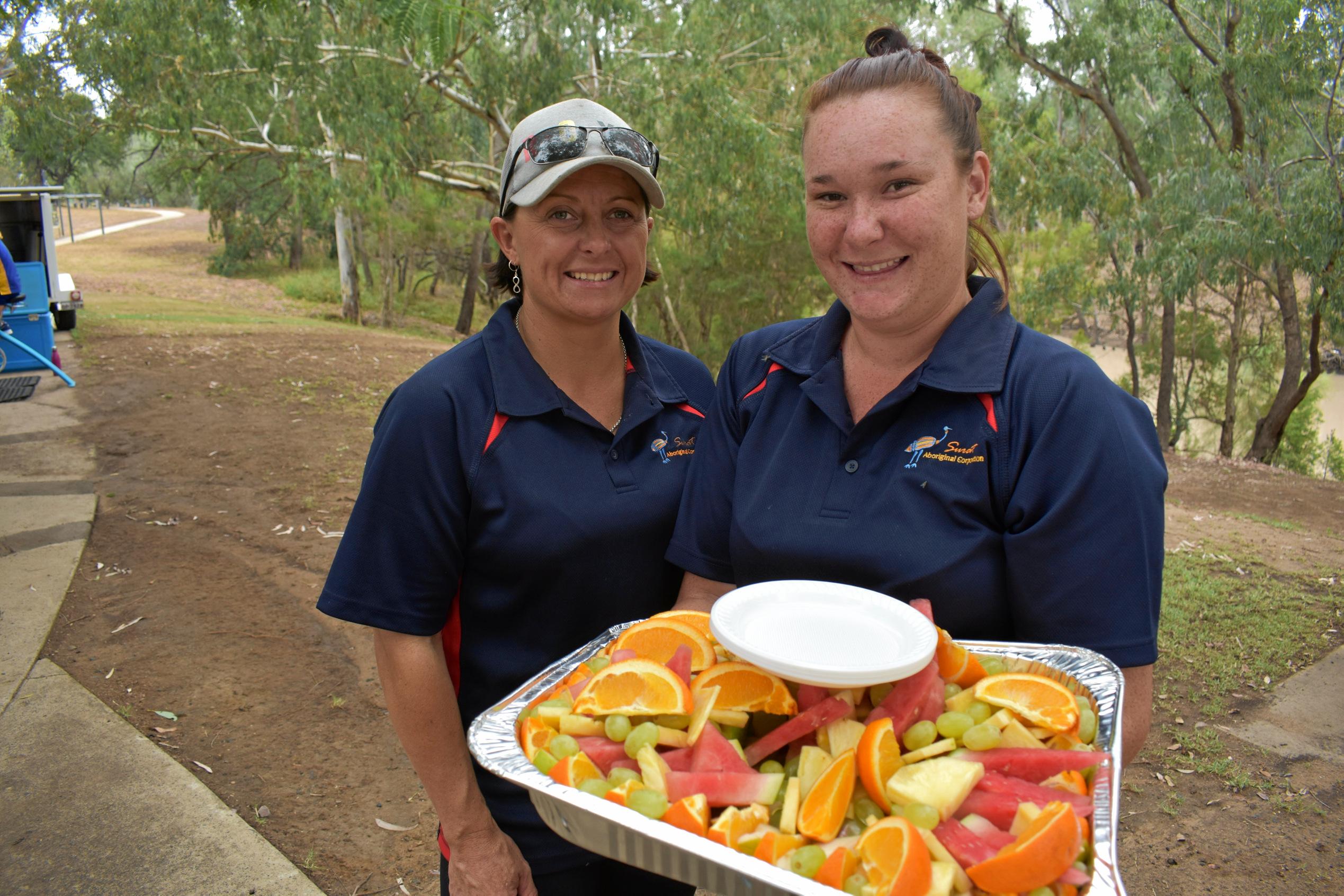 Tracey Porter and Chloe Cleven from Surat Aboriginal Corporation. Picture: Jorja McDonnell