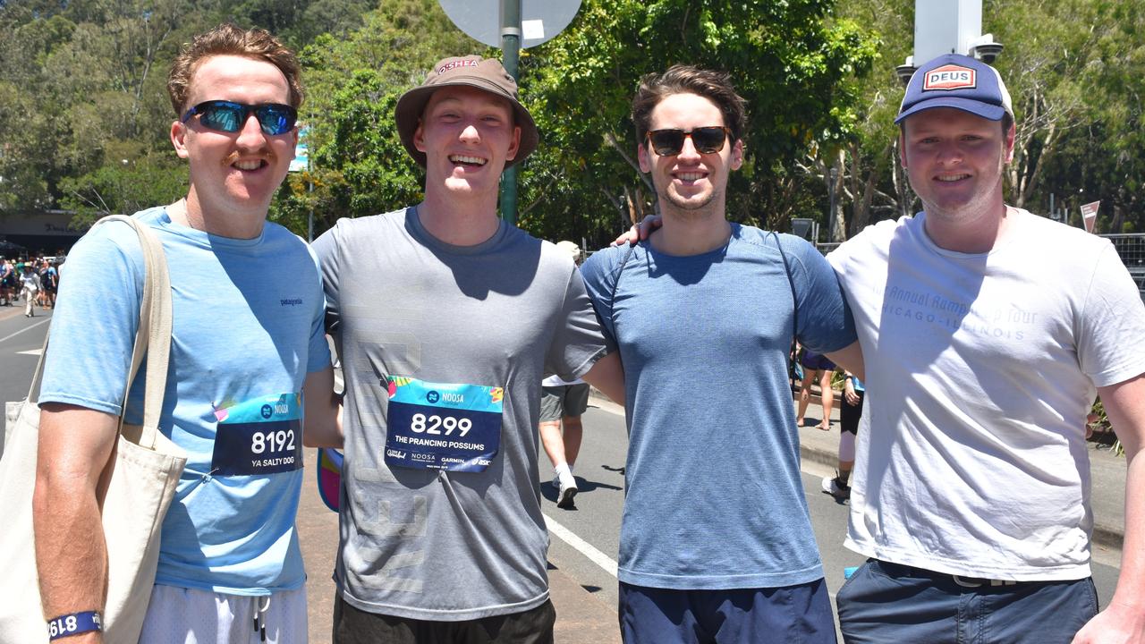 Nick Murphy, Ned Stevens, Charlie Dollar and Simon Cottell at the Garmin Noosa Triathlon on October 30, 2022. Picture: Sam Turner