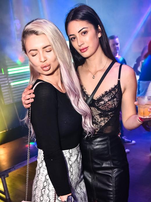 Zoe Jane Bickerdike and Hannah Chambers at Shooters in 2019.