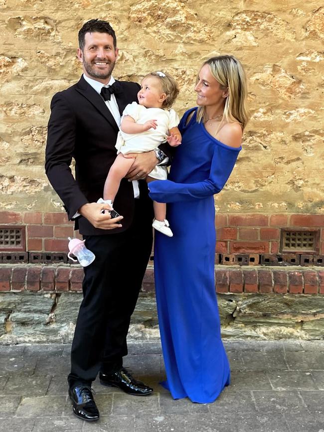 Rebecca and Dan Khouzam and their daughter Pippa. Picture: Instagram