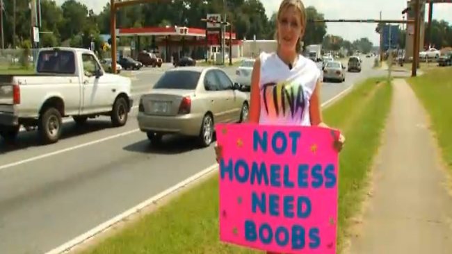 boob job sign