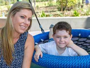 Elisha and Hunter Watson prepare for the family fun day at Woodlinks. Picture: Contributed