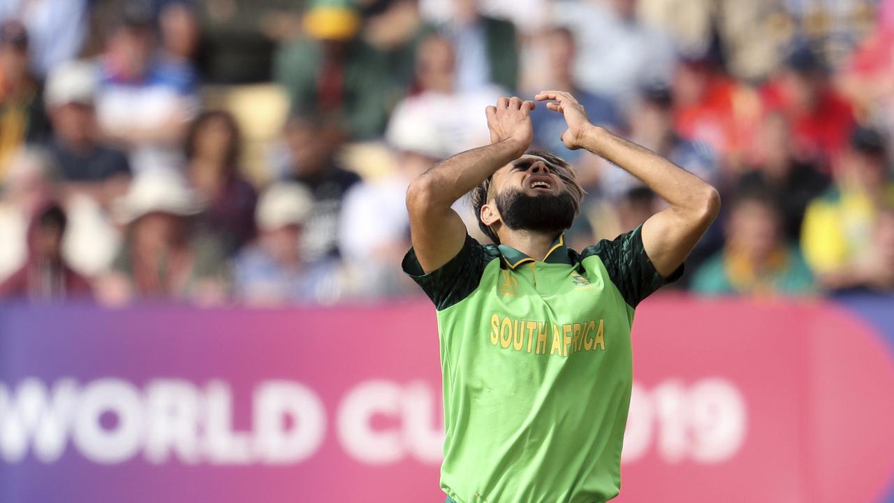 Imran Tahir reacts. Photo: Rui Vieira/AP Photo.