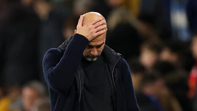 Pep Guardiola and Manchester City fell to another defeat. Picture: Getty Images