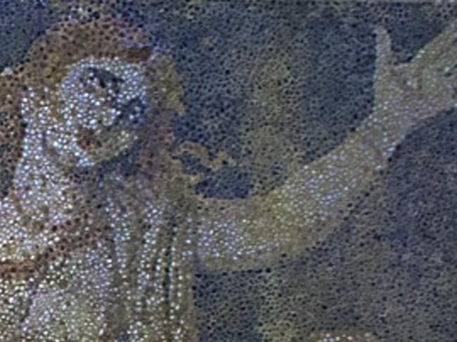 This picture provided by Greece's Culture Ministry on Thursday, Oct. 16, 2014, shows the ancient Greek god of the underworld, Pluto, abducting the goddess Persephone on a horse-drawn chariot, in a detail from a large composition on a mosaic floor found in a large 4th century B.C. tomb at Amphipolis in northern Greece. The ministry said Thursday that archaeologists excavating the large, apparently plundered tomb have uncovered the entire 3-by-4.5 meter (10-by-15 ft.) mosaic, which is fringed with a geometric pattern. The excavation is continuing, with archaeologists hoping to locate the remains of a senior ancient official linked with the warrior-king Alexander the Great _ who was buried in Egypt. (AP Photo/Greek Culture Ministry)