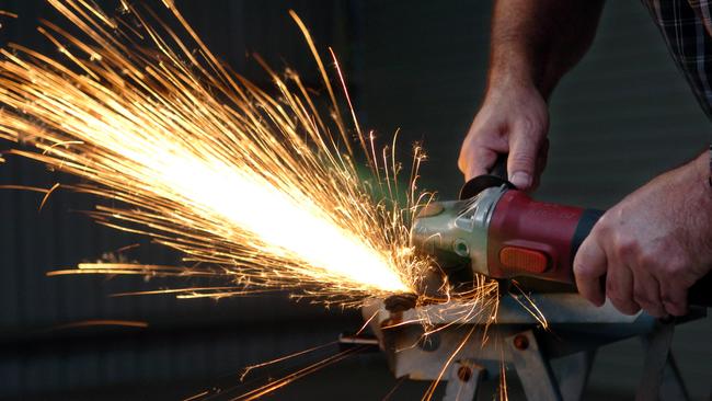 Angle grinders are a common, but dangerous tool. Picture: Rob McKell