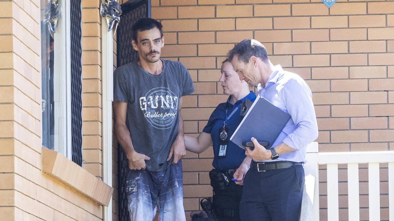 Codye Thomson being questioned by police just hours after Caboolture woman Chloe Jade Mason was found dead. Picture: Richard Walker