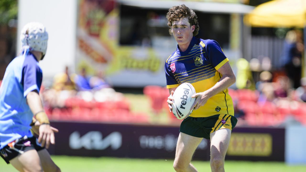 Pat Denny for Country against City in Western Clydesdales rugby league at Toowoomba Sports Ground, Sunday, February 16, 2025. Picture: Kevin Farmer