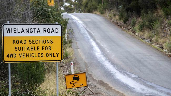 Tasman Highway will be closed from Friday for around a month making it difficult to access the towns of Triabunna and Orford, Wielangta Road an alternative route for 4WD. Picture: Chris Kidd