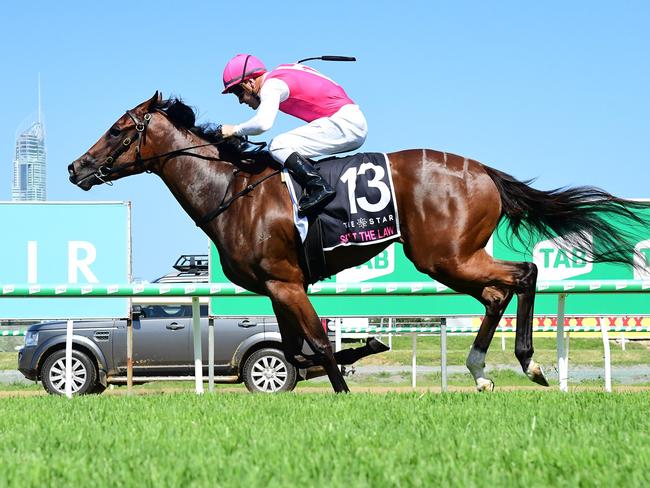 Skirt The Law wins the rich Magic Millions 2YO Classic for trainer Tony Gollan and jockey Ryan Maloney. Picture: Grant Peters - Trackside Photography