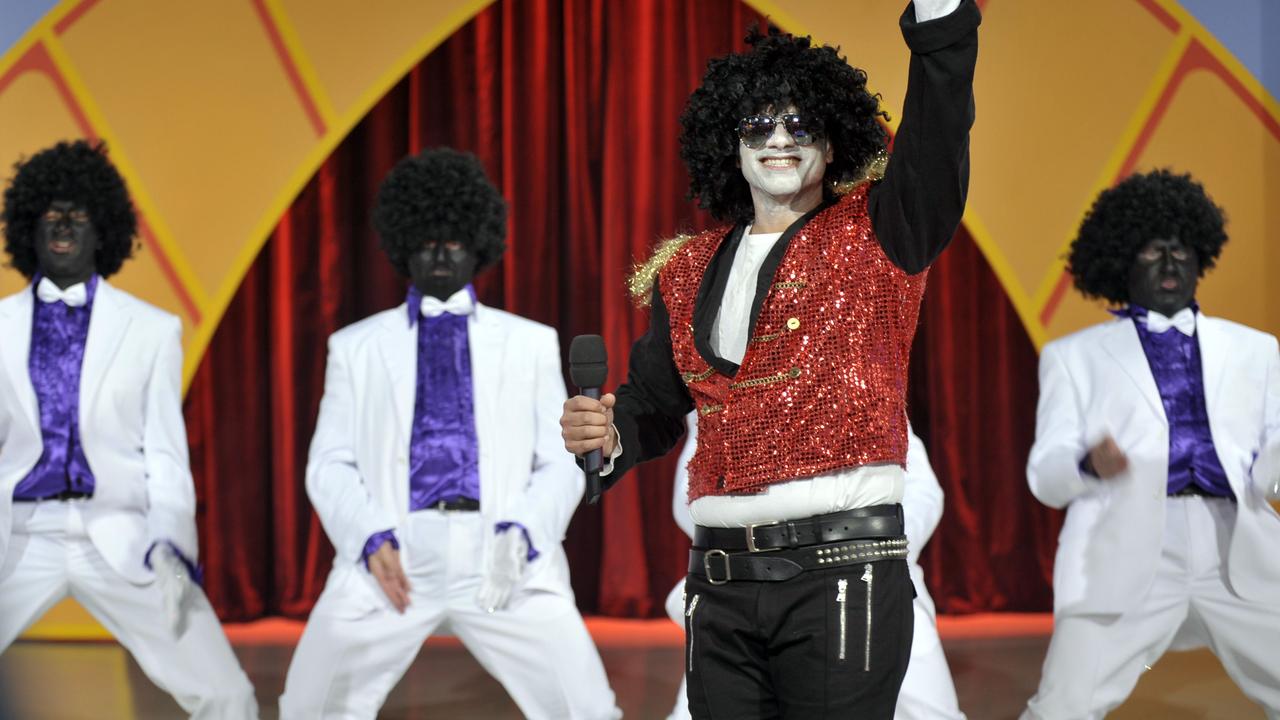 The infamous blackface skit on the Hey Hey It's Saturday reunion show in 2009. Picture: Supplied.