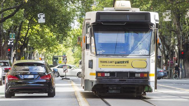 Let’s catch a tram that takes 55 minutes to travel 3km. Picture: Rob Leeson