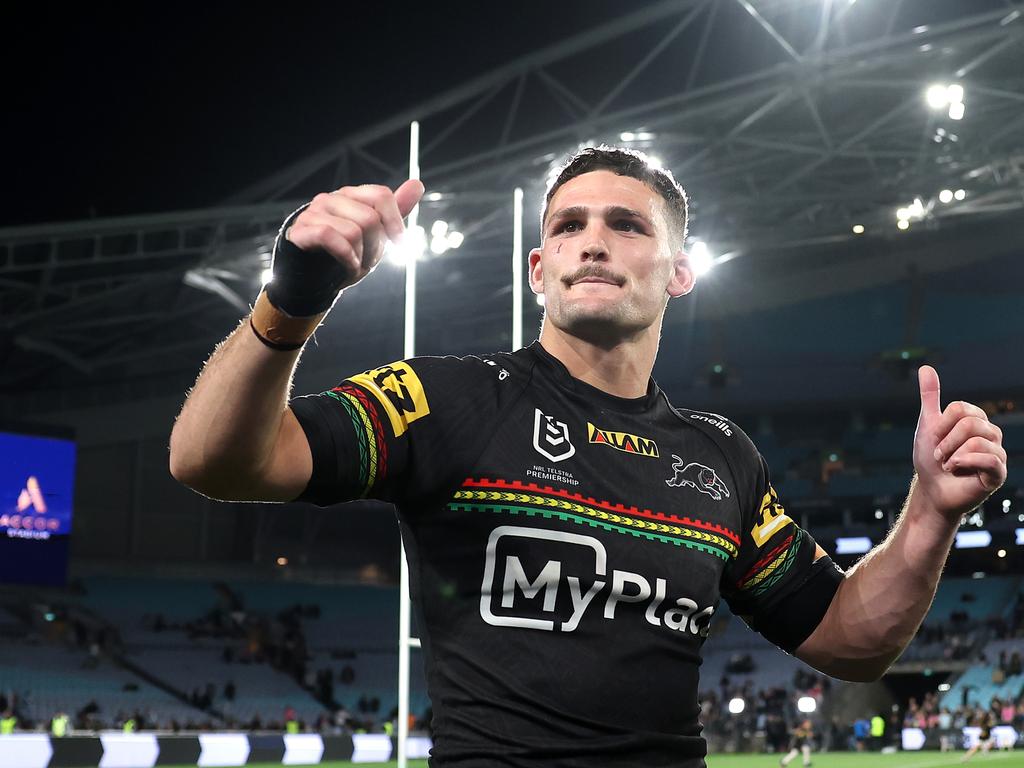 Nathan Cleary has been at the centre of this Panthers dynasty, as he fights for a fourth straight premiership title. Picture: Getty Images