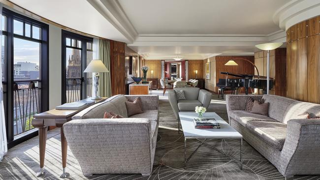 Couch surfing at the Park Hyatt in Melbourne. Picture: supplied.