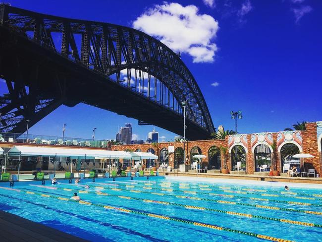 Swimmers enjoying a cool break at North Sydney Pool today. Source: Instagram/ goodstephhunting