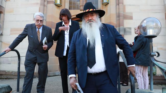 Senator Pat Dodson leaves the church following the funeral for former High Court judge Gerard Brennan. Picture: John Feder/The Australian