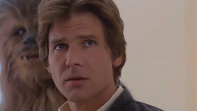 Flashback ... A younger Ford and Chewbacca, who hasn’t aged a bit.