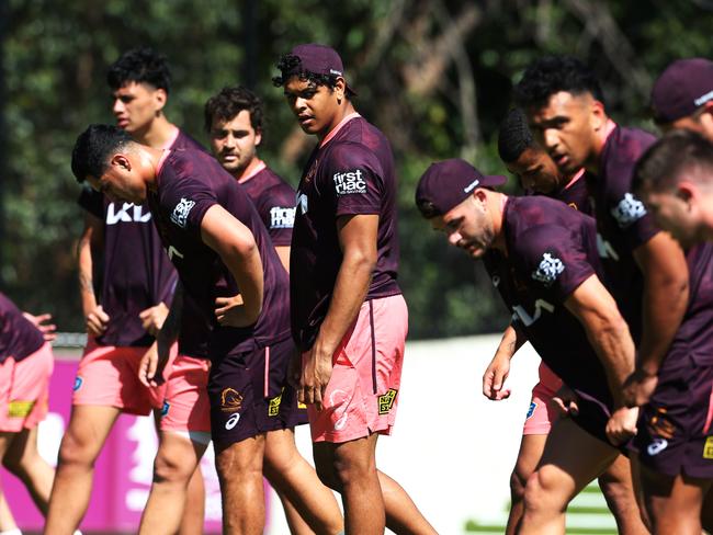 Selwyn Cobbo during Brisbane Broncos training from Red Hill. Picture: Zak Simmonds