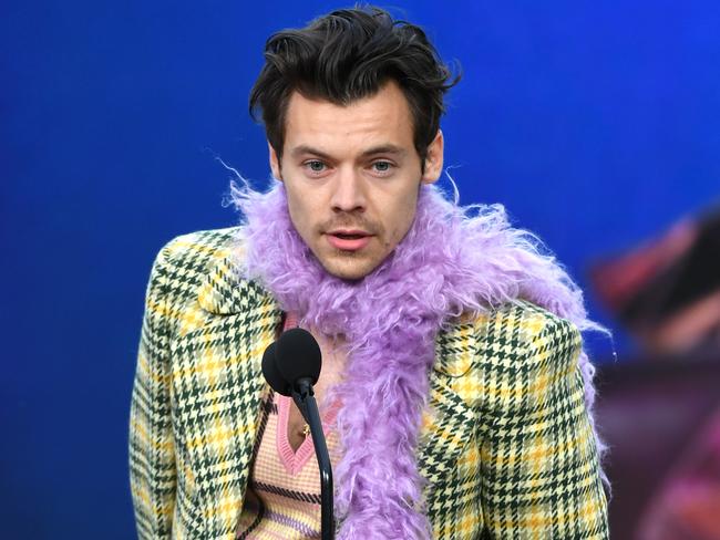 Harry Styles accepts the Best Pop Solo Performance award for 'Watermelon Sugar' on stage during the 63rd Annual GRAMMY AWARDS at Los Angeles Convention Center on March 14, 2021 in Los Angeles, California. Picture: Kevin Winter/Getty Images for The Recording Academy