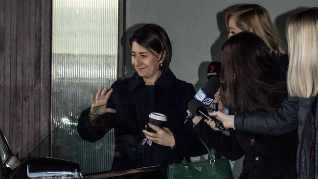 Gladys Berejiklian pictured as she leaves home in Sydney on the day her ICAC findings are handed down. Picture: NCA NewsWire / Monique Harmer