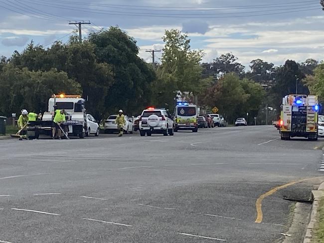 Truck, car collide at busy Warwick intersection