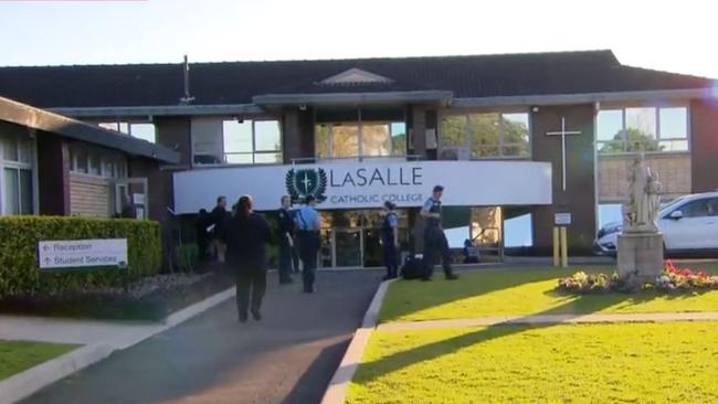 A teenage boy has been stabbed outside La Salle College. Picture: 9 News