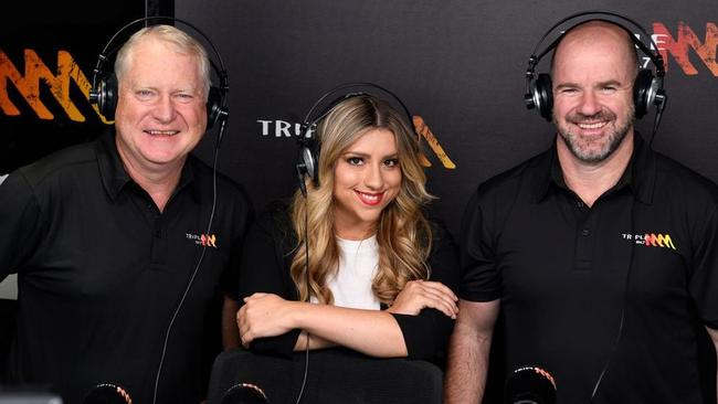 Chris Dittmar, Laura O'Callaghan and Mark Ricciuto from Triple M’s Adelaide breakfast team.