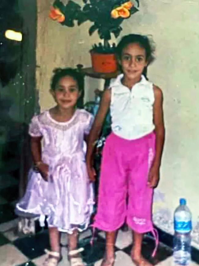 Imane Khelif, right, as a child.