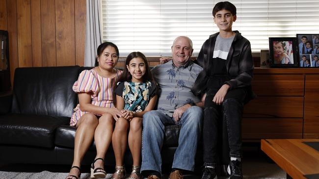 Michael and Annie Geise think of their daughter, Mia’s liver donors often. Also pictured is their son, Henry. Picture: Josh Woning