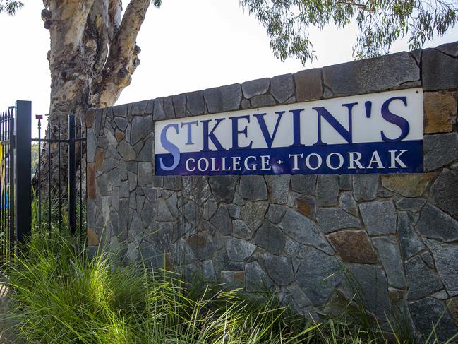 Group Load Fence called for people to tie a Ribbon to St Kevin’s College gates to support those who have called out suffering at the hands of the school. Picture: Sarah Matray