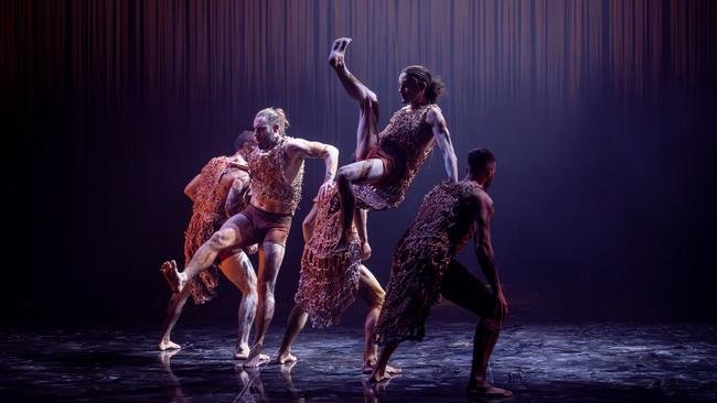 Rikki Mason and Kiarn Doyle in Bangarra Dance Theatre’s Yuldea. Picture: Daniel Boud