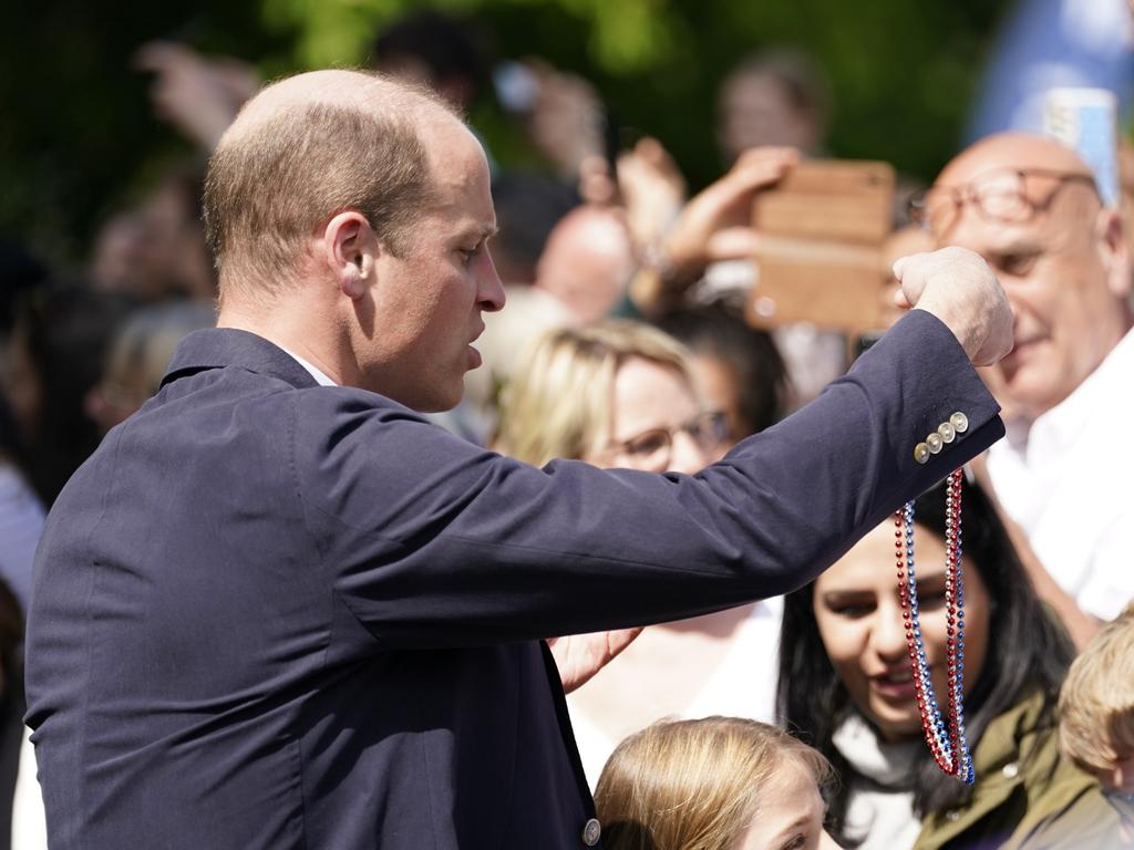 Prince William received loud cheers from the crowd. Picture: Getty Images