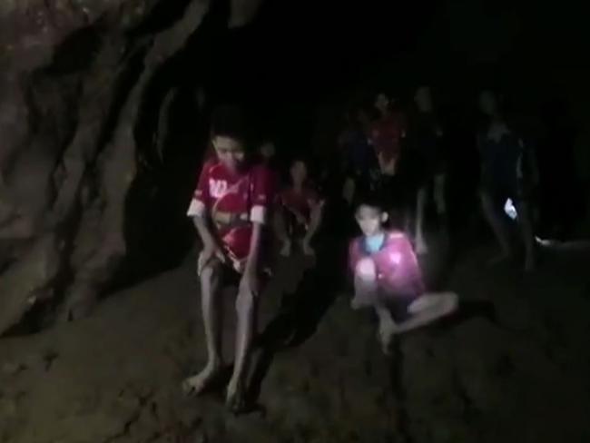 It is believed the boys crawled into the  cave system, before monsoon rains trapped them.  Picture: AFP