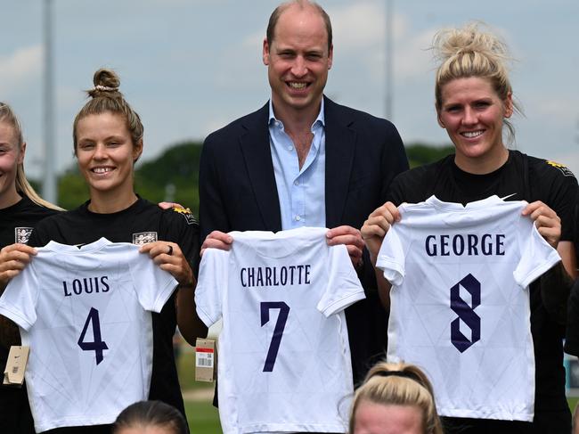 Prince William lauded retiring English soccer star Rachel Daly (left) during a brief return to social media. Picture: Getty Images