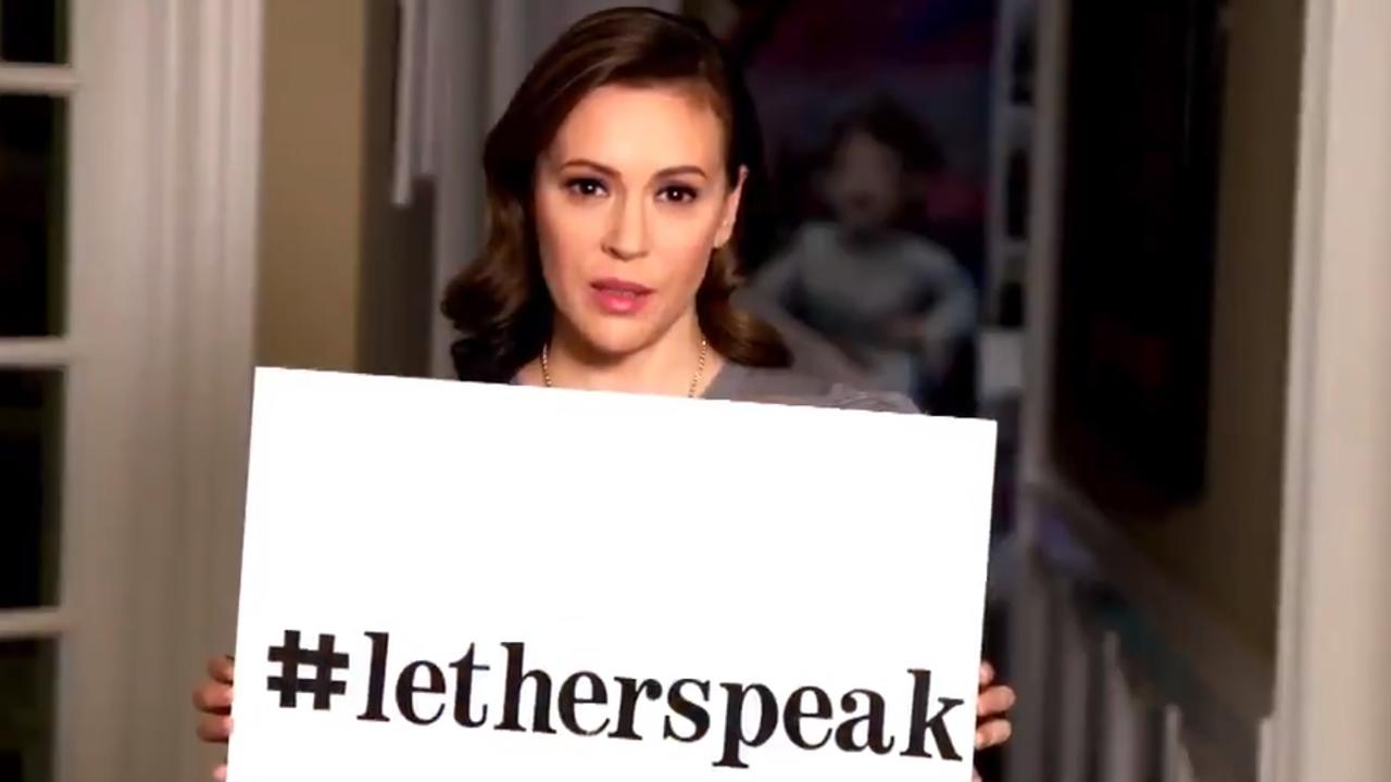 Alyssa Milano has showed her support for news.com.au’s #LetHerSpeak campaign.