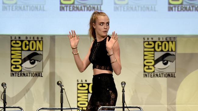 Lace up ... Cara Delevingne showed some skin. Picture: Kevin Winter/Getty Images