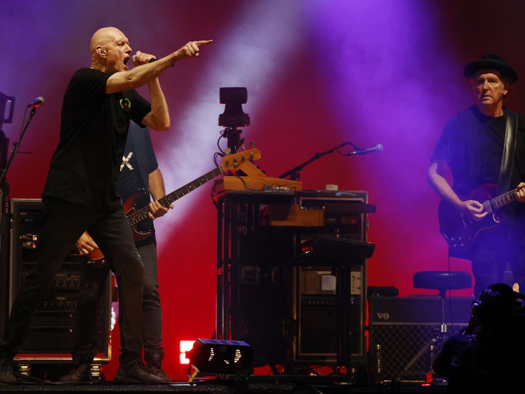 Midnight Oil play Sunshine Coast Stadium last night. Picture Lachie Millard